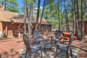 Pinetop Log Cabin with Fire Pit, Near Trails!